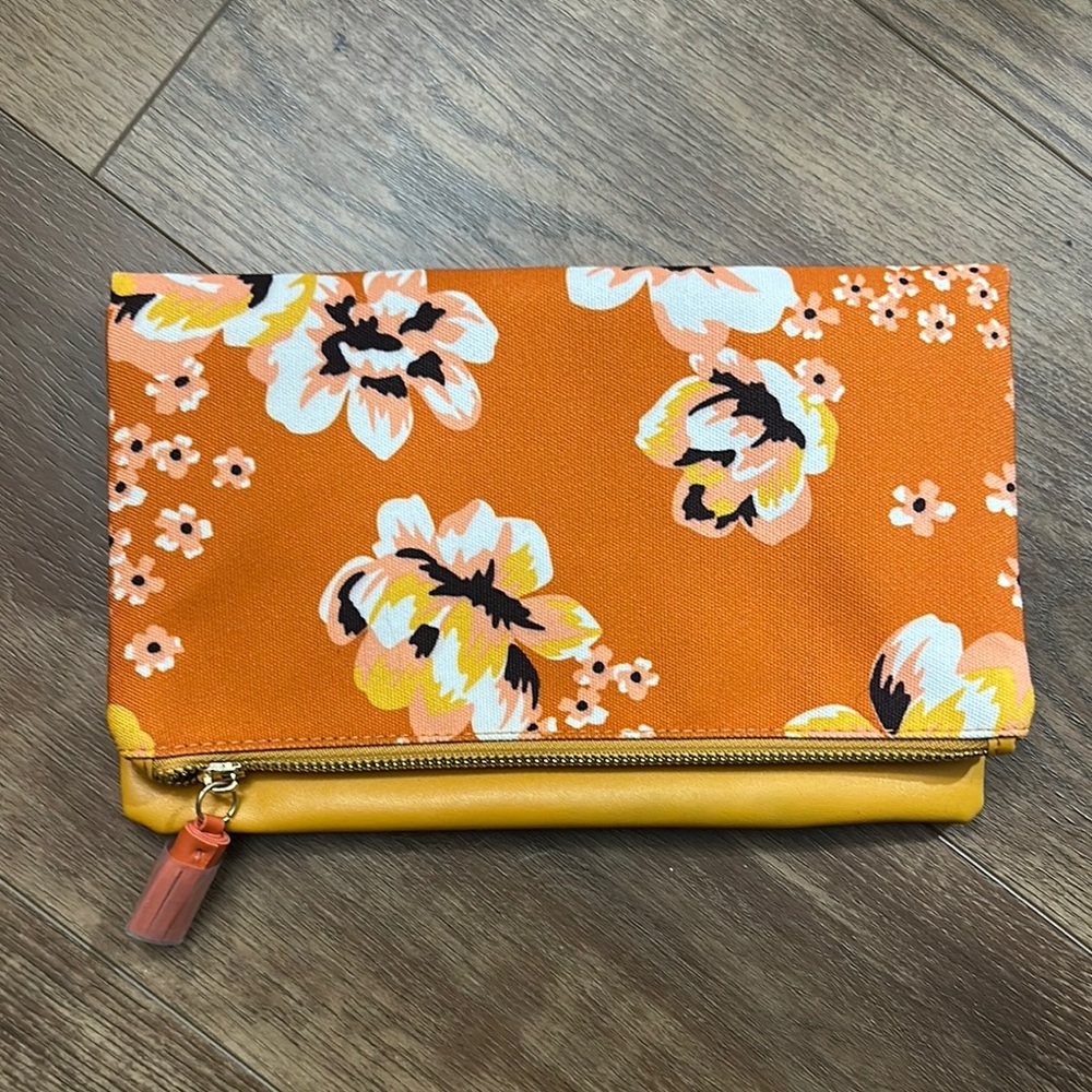 Rachel Pally Floral Orange and Yellow Clutch NWOT